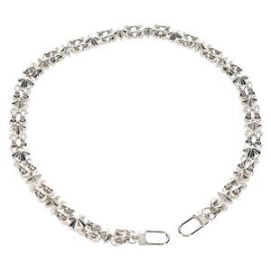 LOUIS VUITTON Chain Shoulder Strap metal 25.6"" Silver LV Auth 150642M